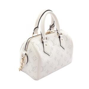 Louis Vuitton Handbag Bandouliere White Speedy Leather Monogram